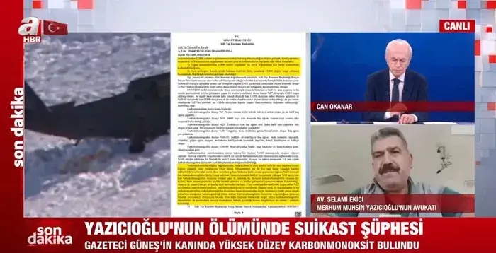 A Haber canlı yayınında Yazıcıoğlu dosyasını değerlendirirken